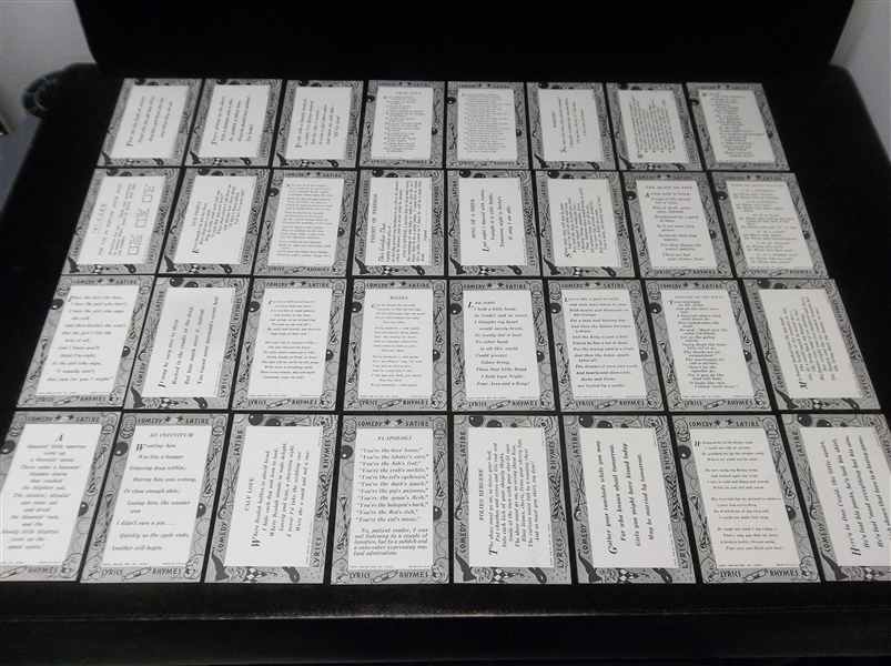 1948 Exhibit Supply Co. (Chicago) “Comedy, Satire, Lyrics, Rhymes” Exhibit/ Arcade Complete Set of 32
