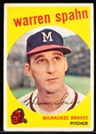 1959 Topps Baseball- #40 Warren Spahn, Braves- “21” Back