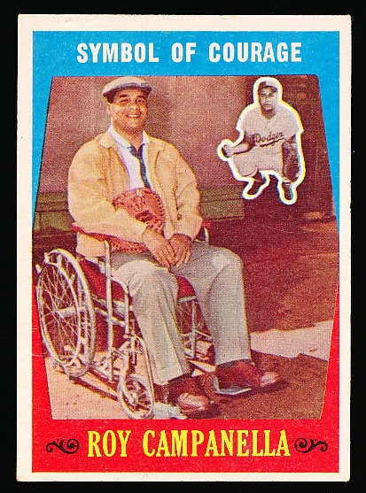 1959 Topps Baseball- #550 Symbol of Courage- Roy Campanella- Hi#