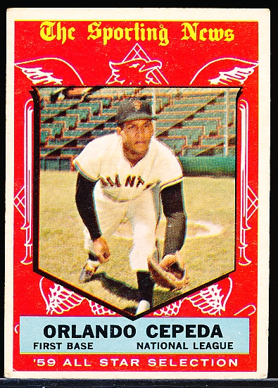 1959 Topps Baseball- #553 Orlando Cepeda All Star- Hi#