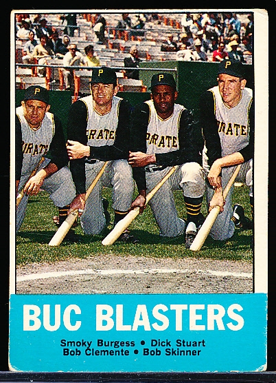 1963 Topps Bb- #18 Buc Blasters- Clemente