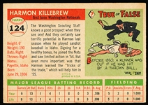 1955 Topps Bb- #124 Harmon Killebrew RC