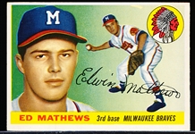 1955 Topps Bb- #155 Eddie Mathews, Braves