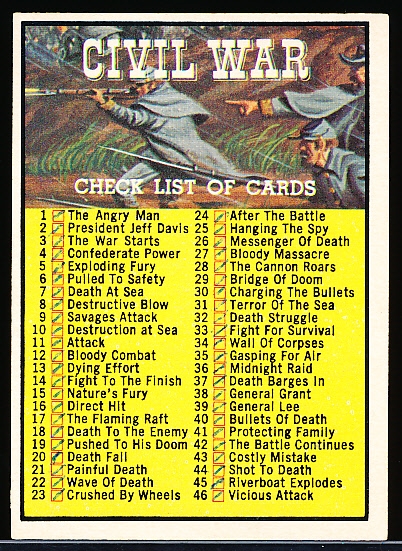 1962 Civil War News- #88 Checklist