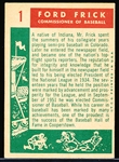 1959 Topps Bb- #1 Ford Frick