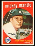 1959 Topps Bb- #10 Mickey Mantle, Yankees