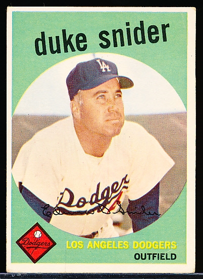 1959 Topps Bb- #20 Duke Snider, Dodgers