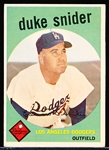 1959 Topps Bb- #20 Duke Snider, Dodgers