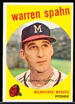 1959 Topps Bb- #40 Warren Spahn, Braves- “21” Back
