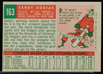 1959 Topps Bb- #163 Sandy Koufax, Dodgers
