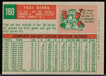 1959 Topps Bb- #180 Yogi Berra, Yankees