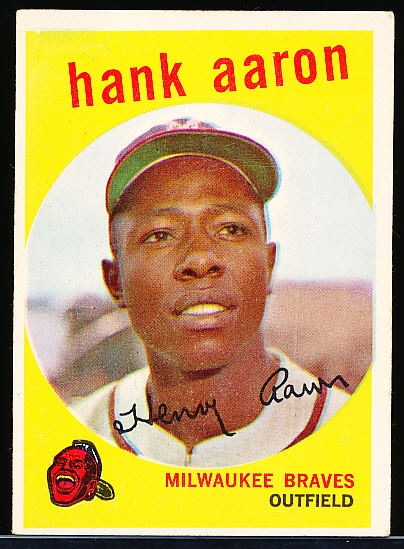 1959 Topps Bb- #380 Hank Aaron, Braves
