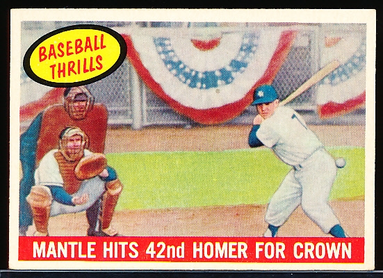 1959 Topps Bb- #461 Mantle Hits 42nd Homer