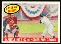1959 Topps Bb- #461 Mantle Hits 42nd Homer