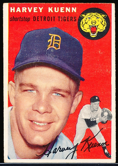 1954 Topps Bb- #25 Harvey Kuenn RC, Tigers