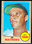 1968 Topps Bb- #58 Ed Mathews, Tigers