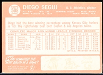 Autographed 1964 Topps Bsbl. #508 Diego Segui, A’s