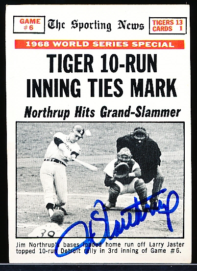 Autographed 1969 Topps Bsbl. #167 World Series Game #6- Signed by Jim Northrup
