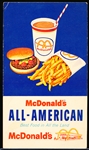 1960’s-70’s McDonald’s 3-3/8” x 5-½” Full Meal Coupon- Signed by 4 Diff. Detroit Tigers