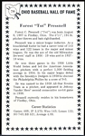 Autographed 1984 Ohio Baseball Hall of Fame #70 Tot Pressnell