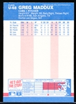1987 Fleer Update Glossy #U-68 Greg Maddux RC, Cubs