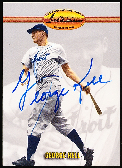 Autographed 1993 Ted Williams Bsbl. #39 George Kell, Tigers
