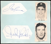 Autographed Fred Lasher & Joe Sparma Cut Bsbl. Signatures Glued to an Autograph Book Page