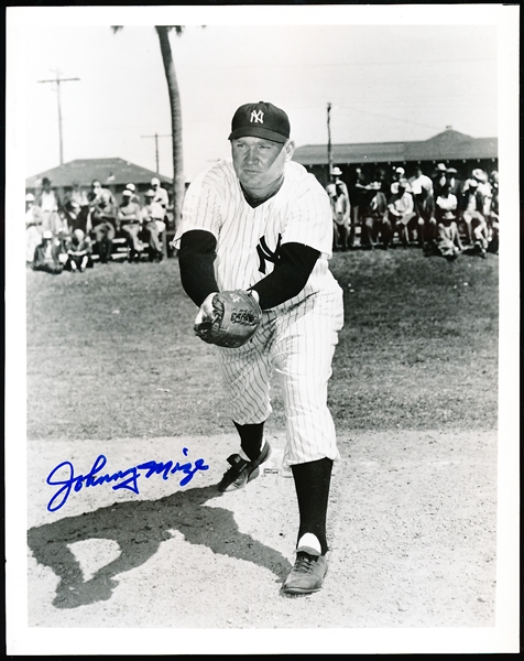 Autographed Johnny Mize New York Yankees MLB B/W 8” x 10” Photo