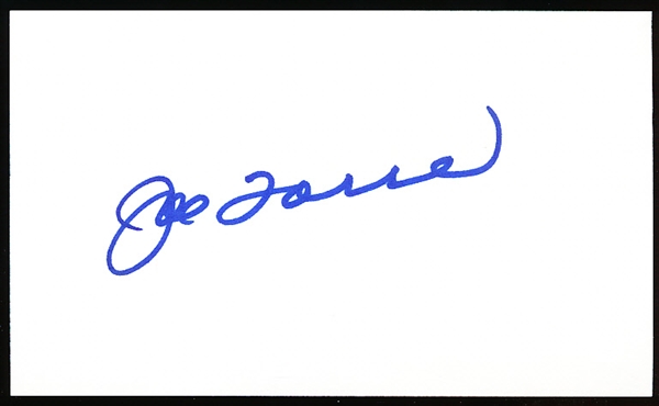 Autographed Joe Torre MLB Index Card