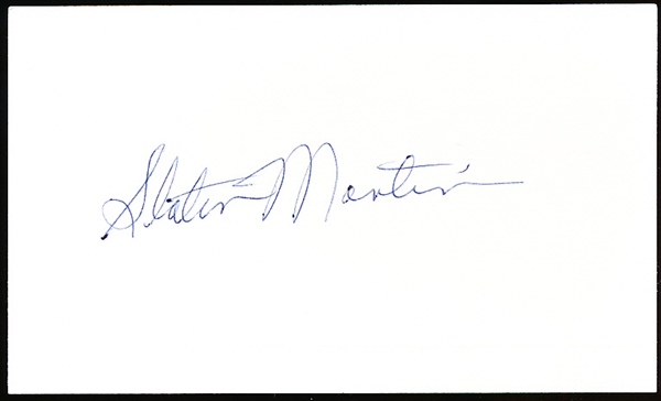 Autographed Slater Martin NBA Index Card