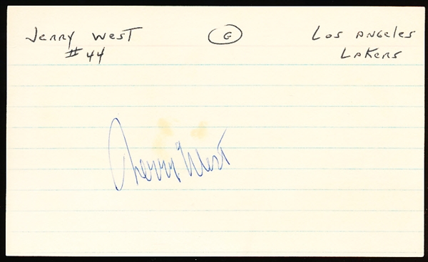 Autographed Vintage Jerry West NBA Index Card