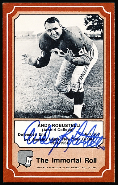 1975 Fleer Immortal Roll Ftbl. #40 Andy Robustelli, Giants