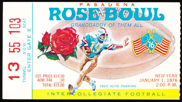 January 1, 1976 Rose Bowl NCAA Ticket Stub- Ohio State vs. UCLA