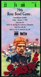 January 1, 1993 Rose Bowl NCAA Ticket Stub- Michigan vs. Washington