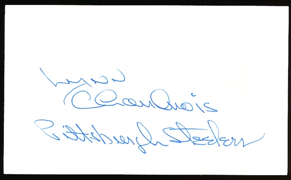 Autographed & Inscribed NFL Index Card- Lynn Chandnois, Steelers