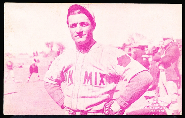 1920’s Exhibit Supply Co. (W414) Pink Tint Postcard Backed “Tom Mix Plays Baseball on His Own Team”