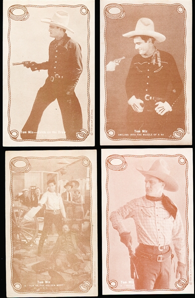 1929 Exhibit Supply Co. Tom Mix Rope Framed (W404-1) Blank-Backed Exhibit Cards- 14 Diff.