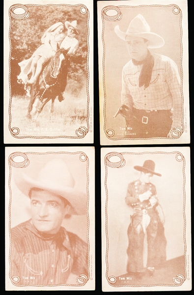 1929 Exhibit Supply Co. Tom Mix Rope Framed (W404-1) Blank-Backed Exhibit Cards- 8 Diff.