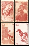 1929 Exhibit Supply Co. Tom Mix Rope Framed (W404-1) Ad (Prize)-Backed Exhibit Cards- 4 Diff.