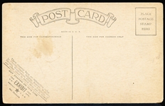 1930’s Exhibit Supply Co- Tom Mix-. Tom Works Out with Newsboy Brown Boxing Blue Tint Coupon Corner Postcard Back