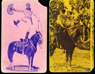 1930’s “Wm Fox Picture” Tom Mix Color Tinted Postcard-Backed Exhibit/Arcade Cards- 5 Diff.