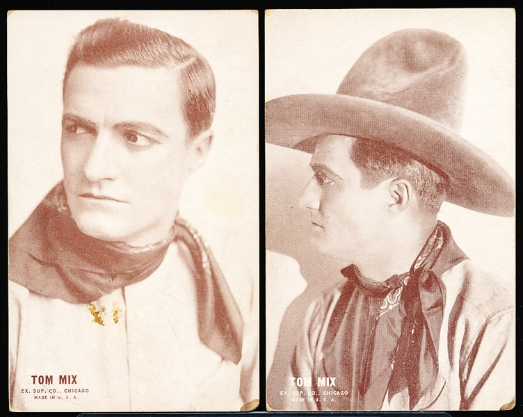 1930’s Exhibit Supply Co. (Chicago) Tom Mix Blank-Backed Exhibit Cards- 2 Diff.