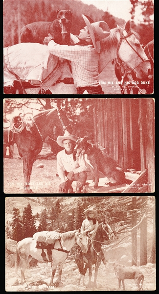 1930’s Exhibit Supply Co. (Chicago) Tom Mix Blank-Backed Exhibit Cards- 5 Diff.