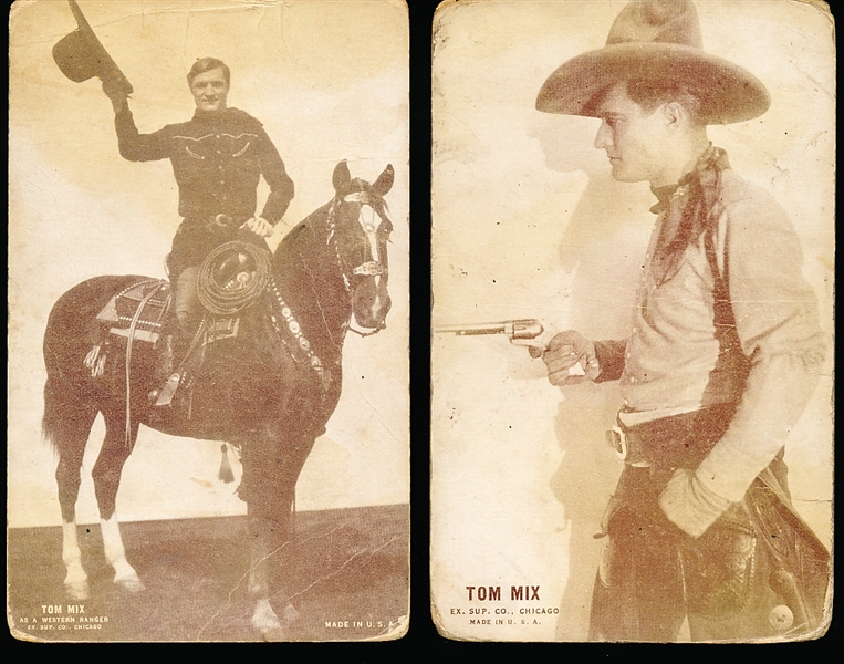 1930’s Exhibit Supply Co. (Chicago) Tom Mix Blank-Backed Exhibit Cards- 5 Diff.