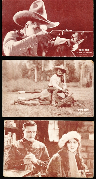 1930’s-‘40’s Exhibit Supply Co. (Chicago) Tom Mix Blank-Backed Exhibit Cards- 5 Diff.