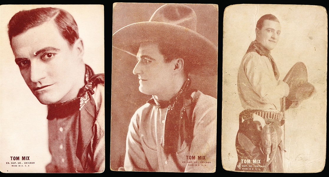 1930’s-‘40’s Exhibit Supply Co. (Chicago) Tom Mix Blank-Backed Exhibit Cards- 6 Diff.