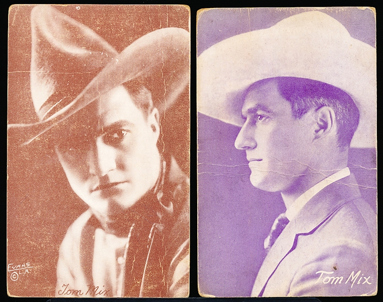 1930’s-40’s? Tom Mix Postcard Backed Exhibit Cards- 2 Diff.