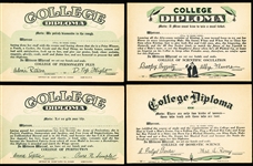1941 Exhibit Supply Co. (Chicago)- “Daffy Diplomas” (W431-5) Women Complete Set of 32 Blank-Backed Exhibit Cards