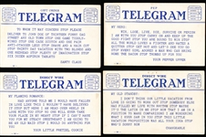 1941 Exhibit Supply Co. (Chicago)- “Direct Wire Telegram” Men Postcard Backed Exhibits- 9 Diff.