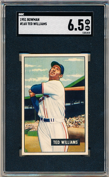 1951 Bowman Bb - # 165 Ted Williams, Red Sox- SGC 6.5 (Ex-Nm+)